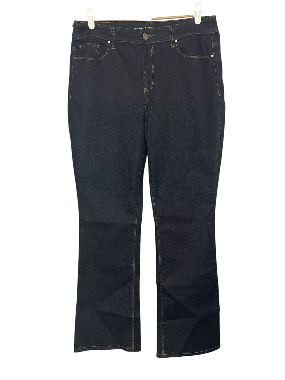 Chico’s Platinum Barely Boot Jeans Size 1.5 10 Short Super Dark Denim Bootcut